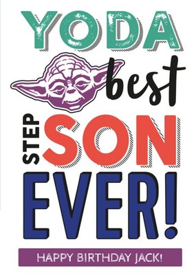 Star Wars Yoda best stepson ever! Birthday Card