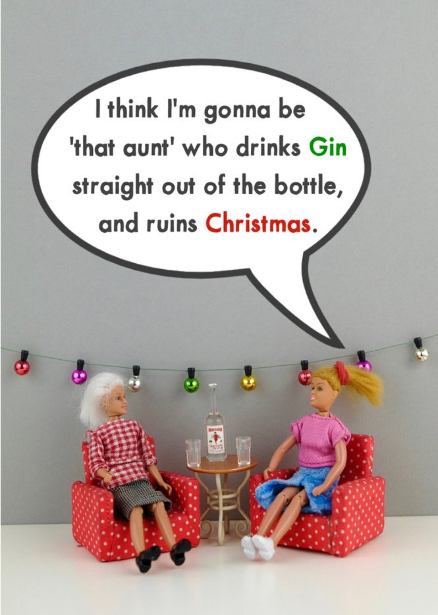 Bold And Bright Funny Dolls The Aunt Christmas Card