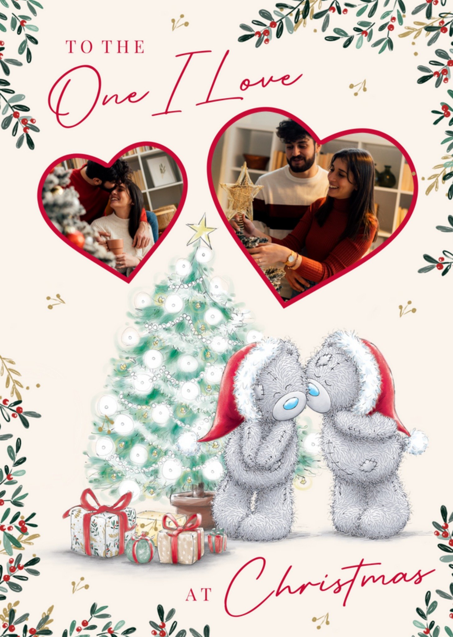 Me To You Tatty Teddy To The One I Love Photo Upload Christmas Card Ecard