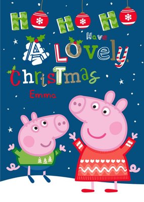Peppa Pig Ho Ho Ho Personalised Christmas Card