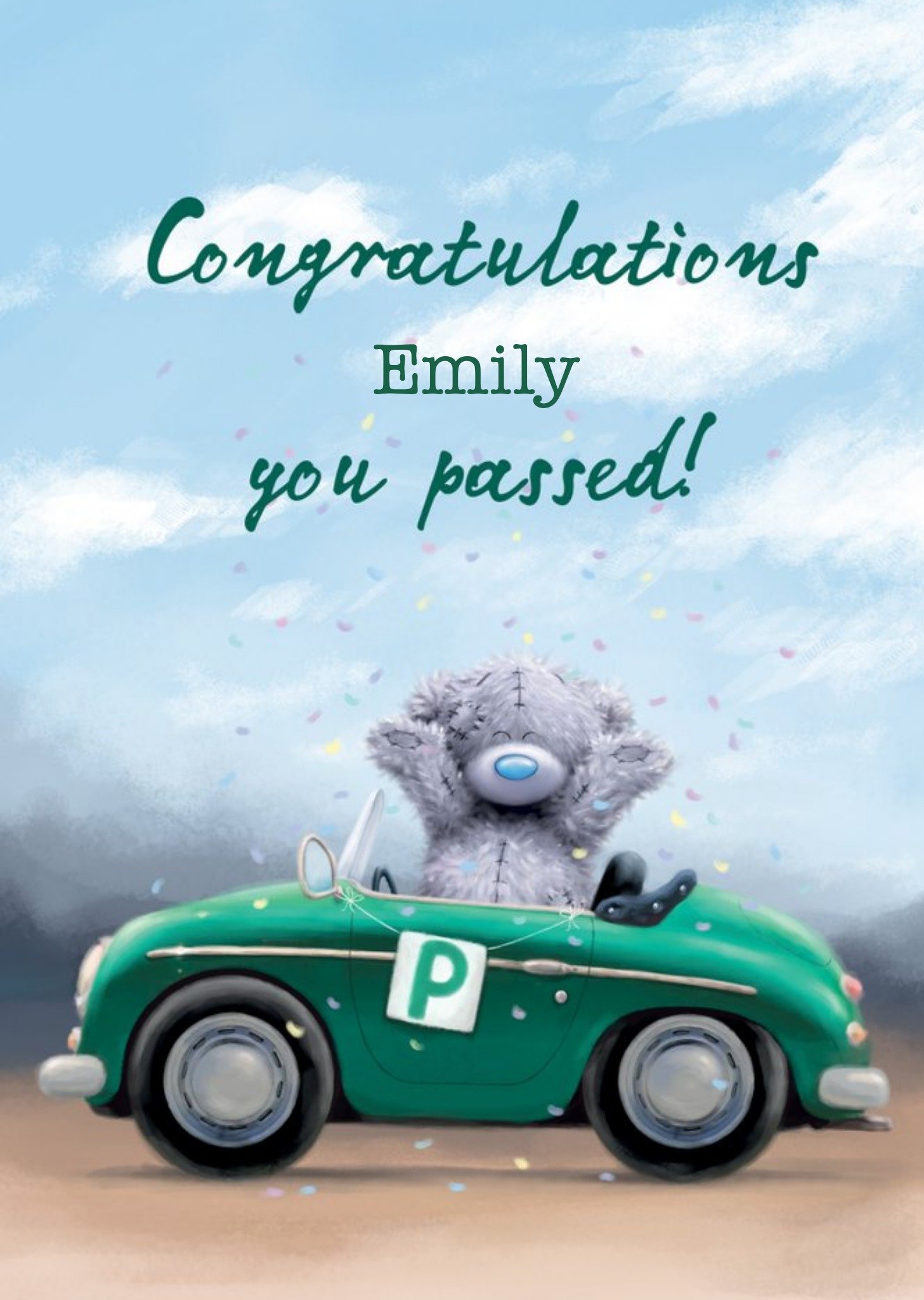 Me To You Tatty Teddy Card - Cute Passed Driving Test Congratulation Ecard