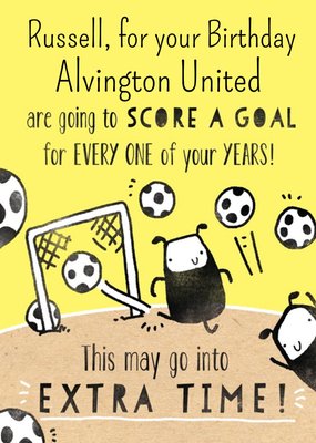 Deeply Sheeply Score A Goal Birthday Card