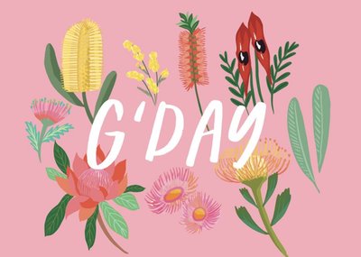 G'day Pink Floral Card