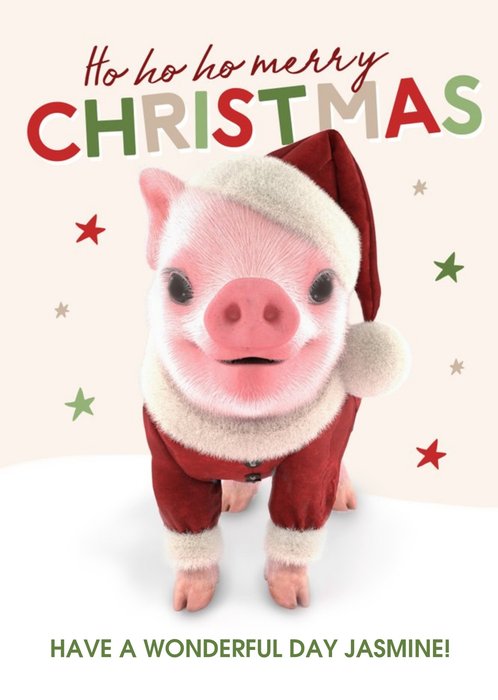 Moonpigs Cute Santa Pig Christmas Card