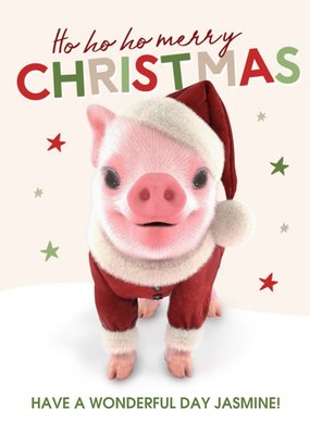 Moonpigs Cute Santa Pig Christmas Card