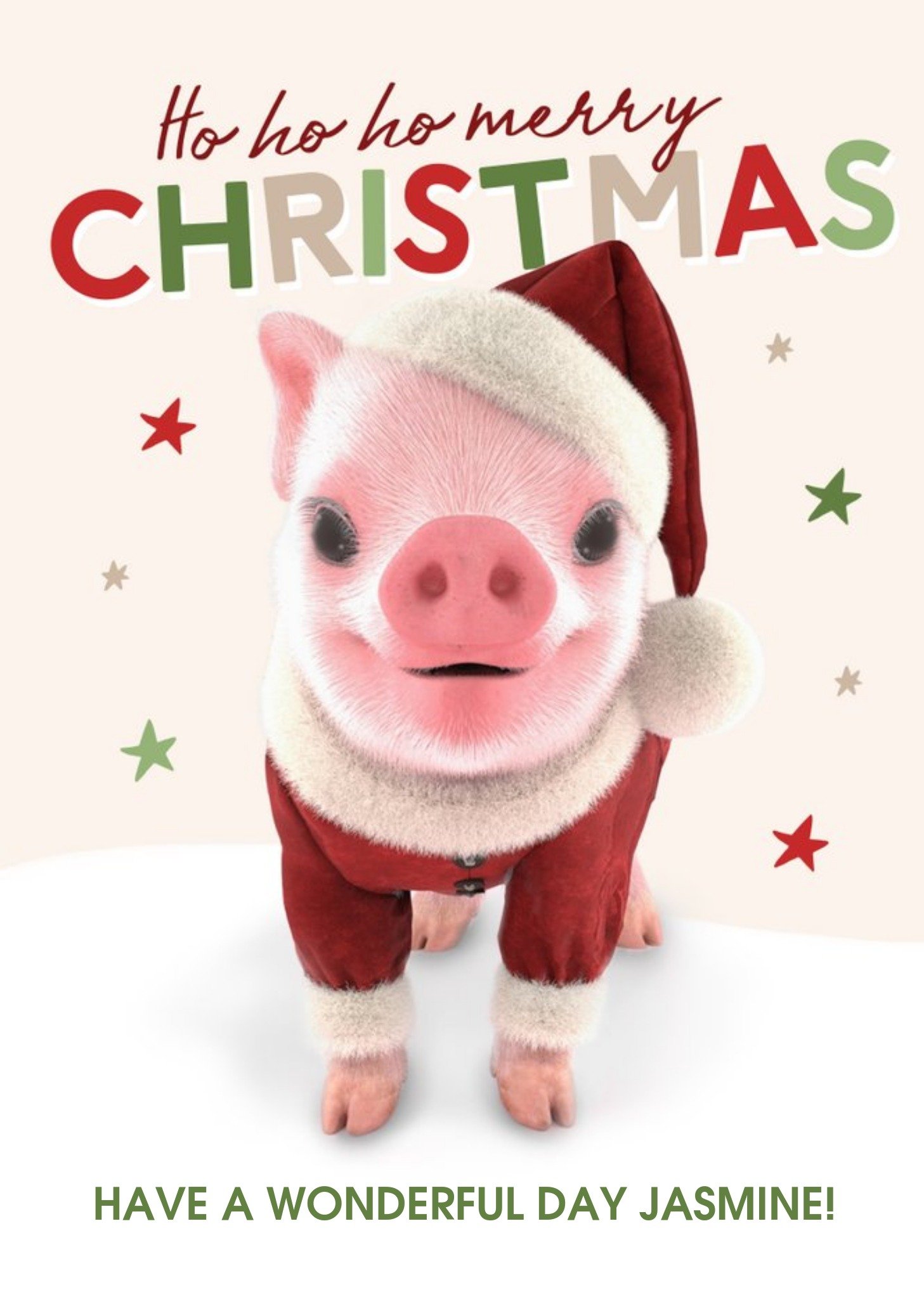 Moonpig Exclusive Moonpigs Cute Santa Pig Christmas Card Ecard