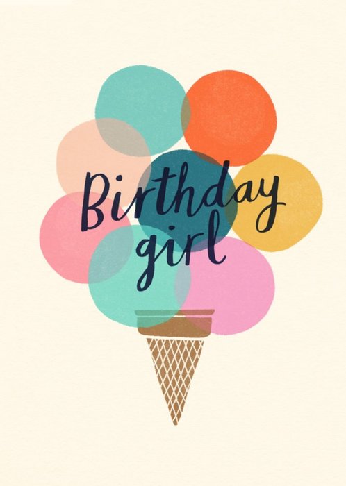 Birthday Girl Ice Cream Card