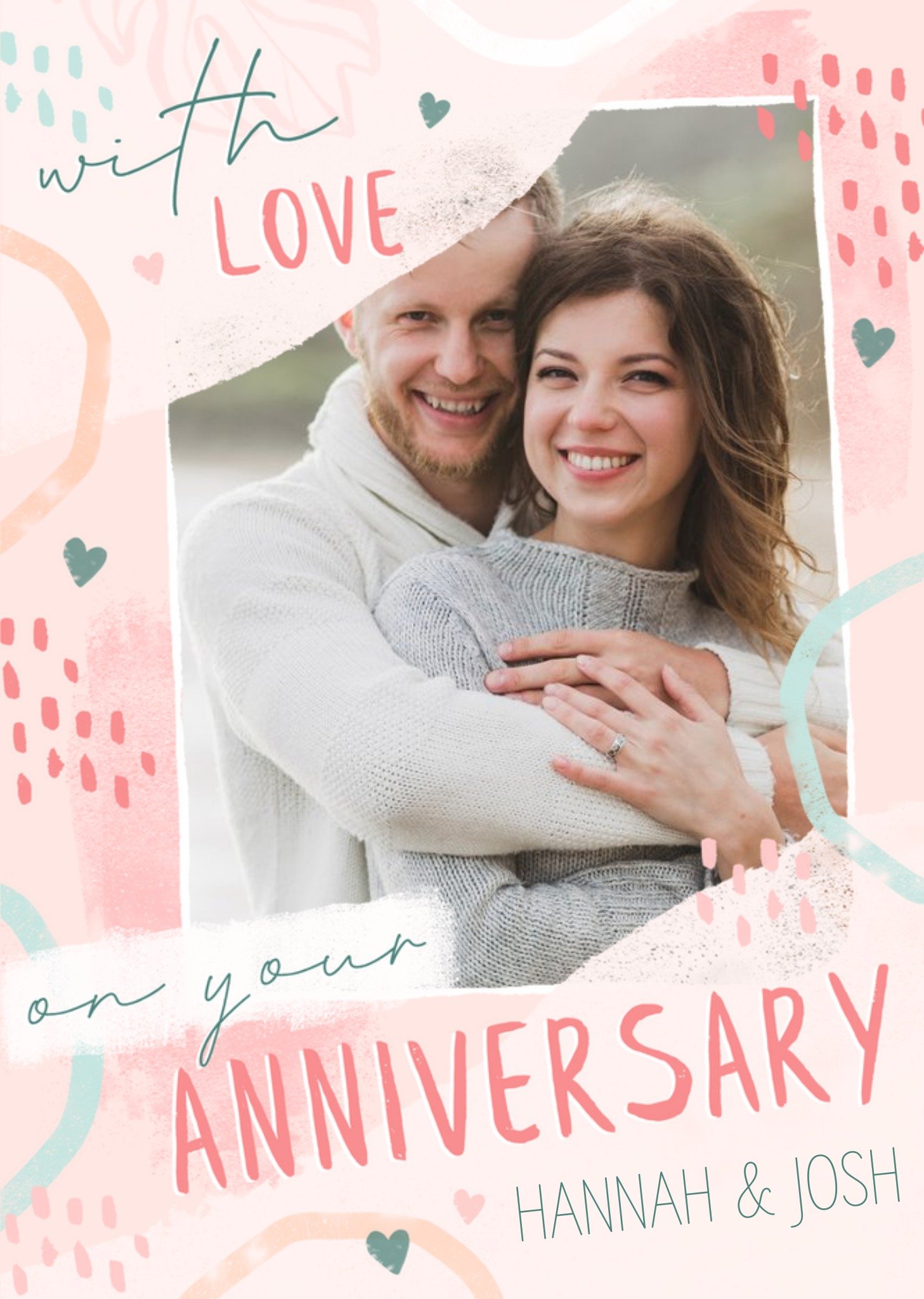 With Love On Your Anniversary Photo Upload Card Ecard