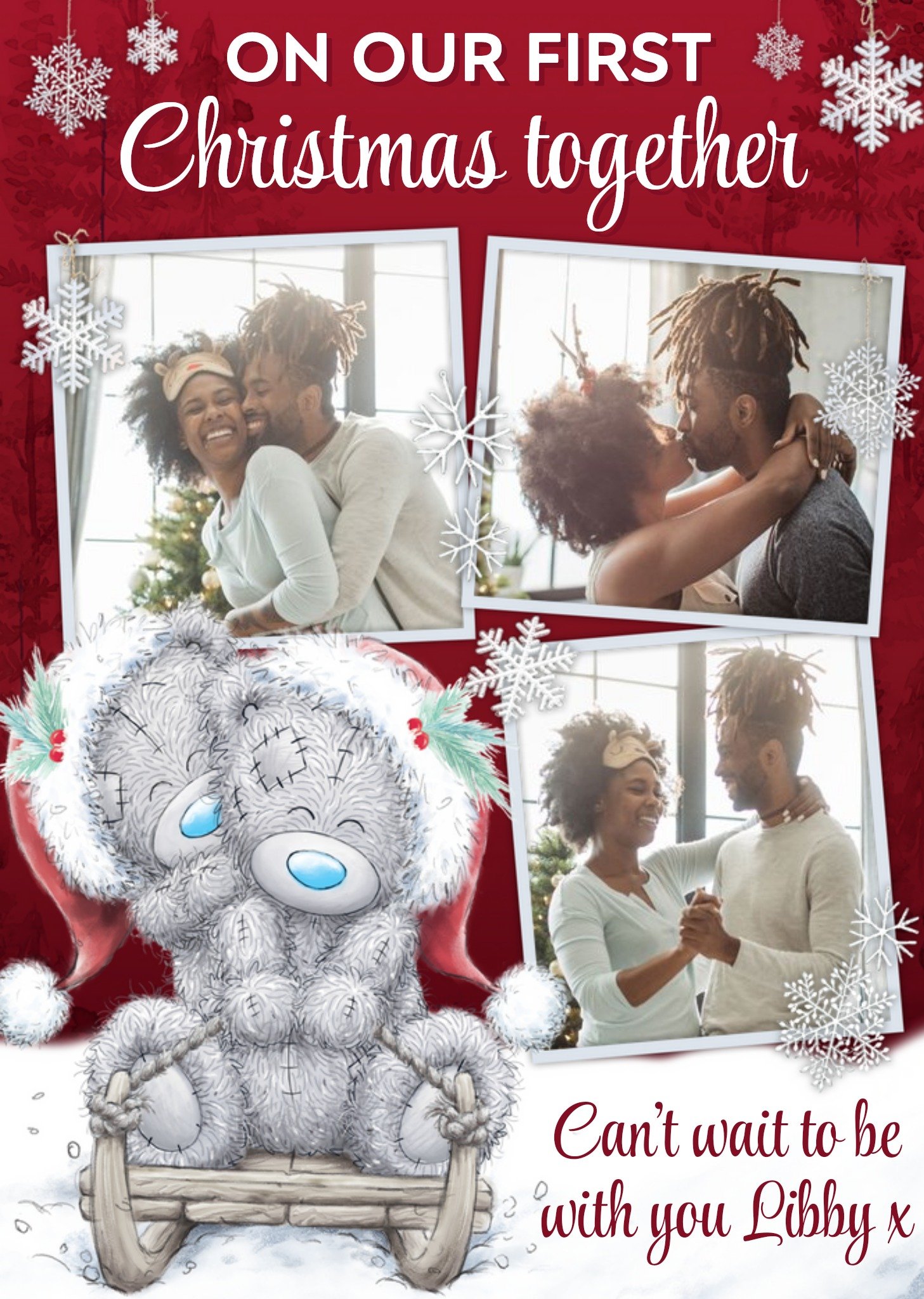 Me To You Tatty Teddy First Christmas Together Photo Upload Card