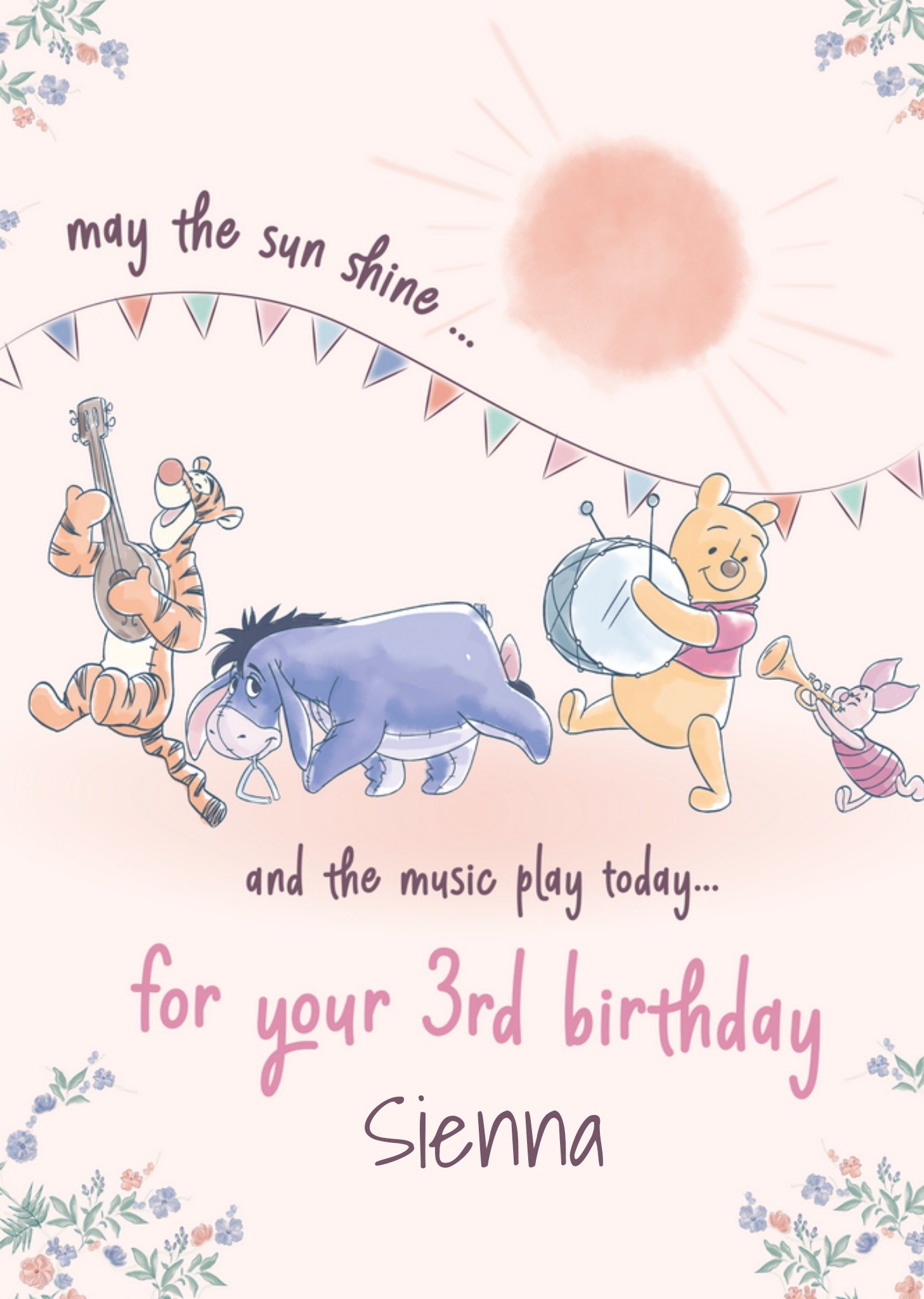 Disney Winnie The Pooh May The Sun Shine Birthday Card, Large