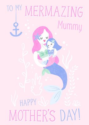 Illustration Of A Mother And Daughter Mermaid Mermazing Mother's Day Card