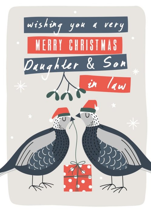 Daughter And Son In Law Two Turtle Doves Personalised Christmas Card