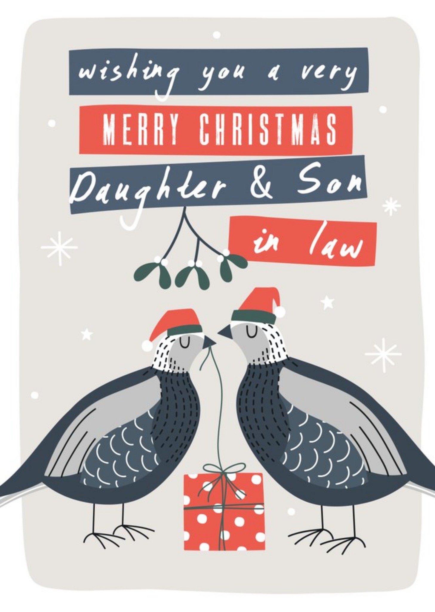 Daughter And Son In Law Two Turtle Doves Personalised Christmas Card Ecard