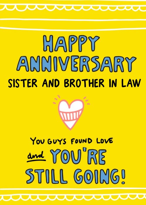 You Guys Found Love Sister And Brother In Law Anniversary Card Brother-In-Law