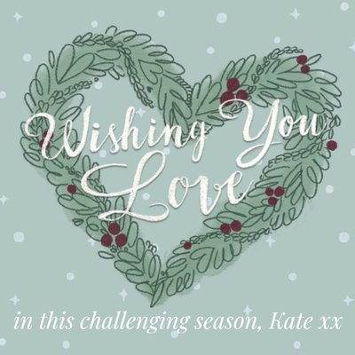Wishing You Love Love Heart Christmas Reef Card