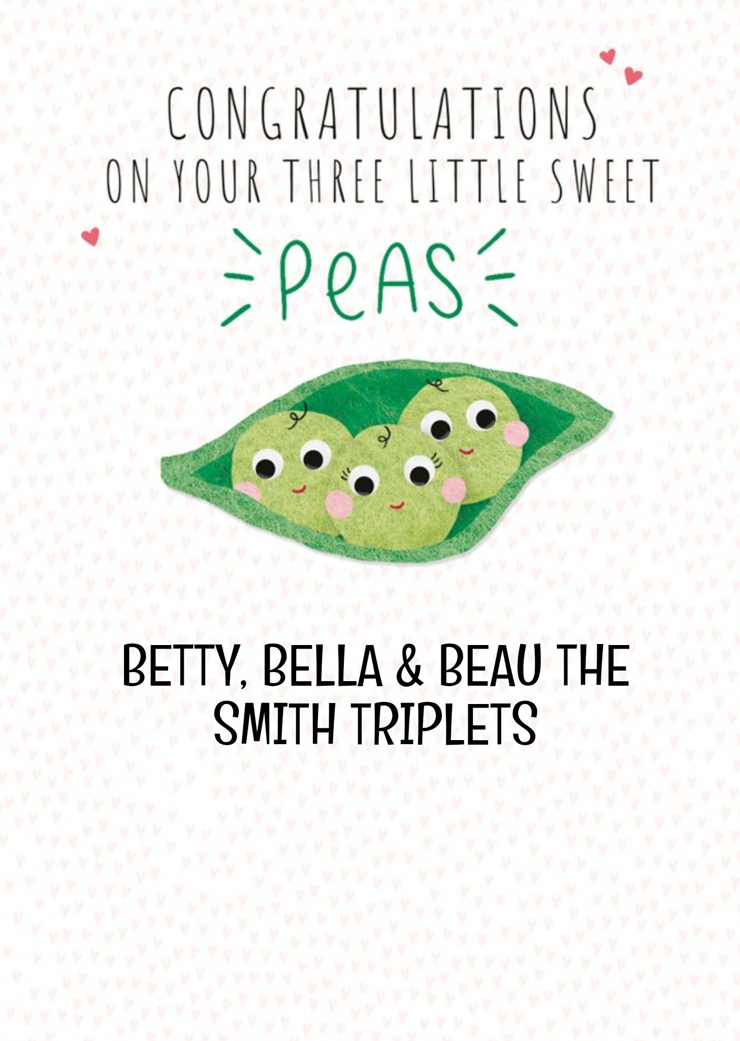 Moonpig Clintons Peas Cute New Baby Card, Large