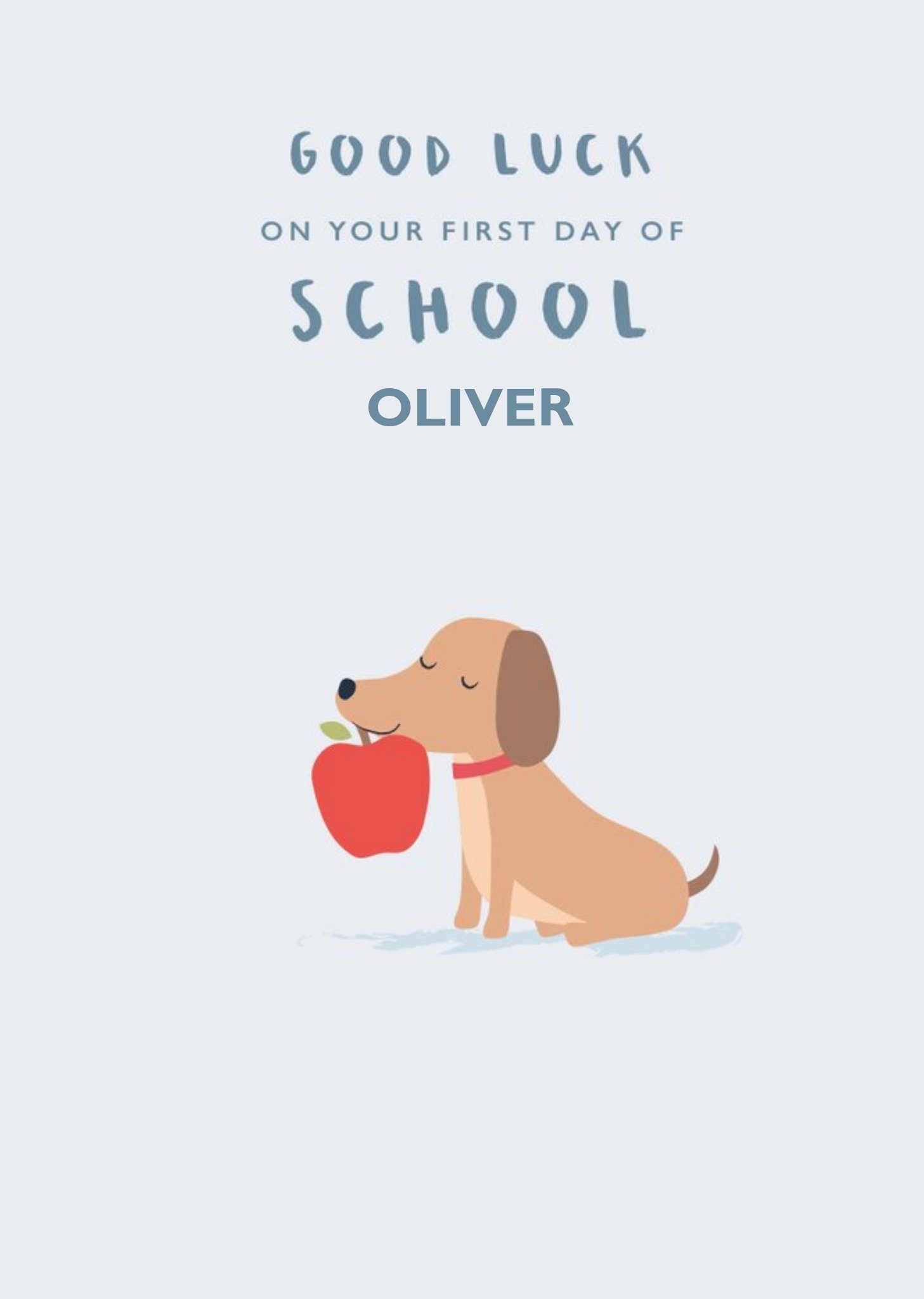 Moonpig Klara Hawkins Cute Dog Good Luck On Your First Day Of School Card, Large