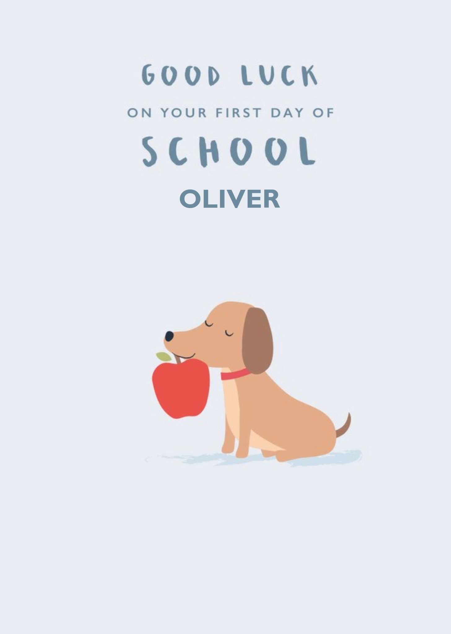 Klara Hawkins Cute Dog Good Luck On Your First Day Of School Card Ecard