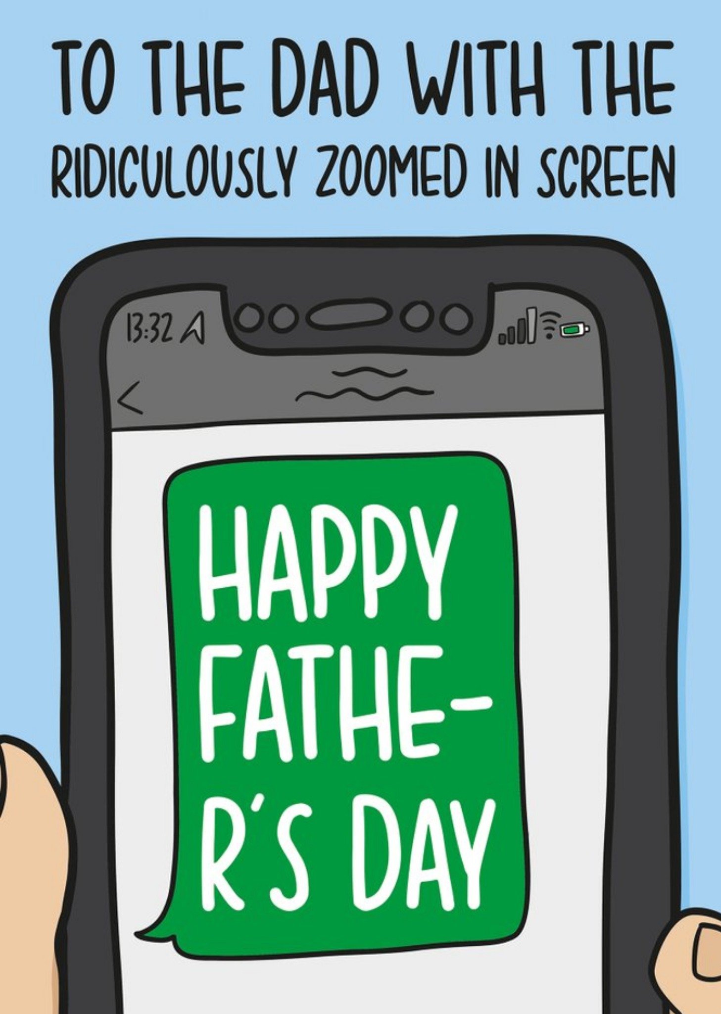 Funny Tech Smart Phone Big Text Joke Father's Day Card Ecard