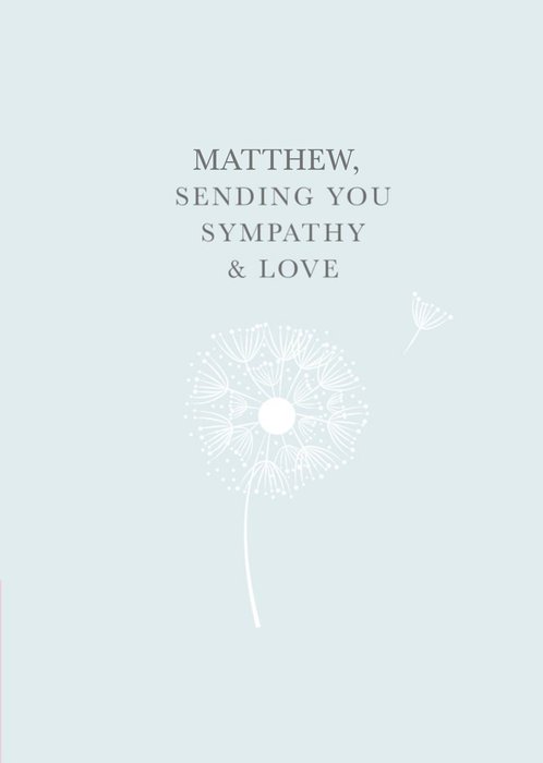 Sending You Love & Sympathy Personalised Card