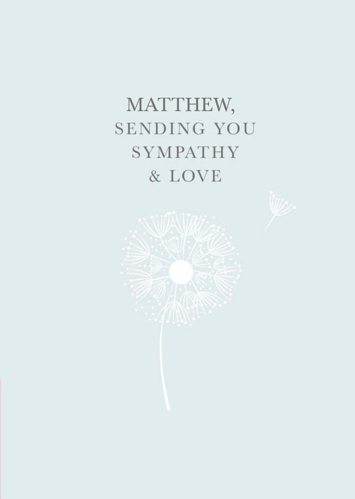 Sending You Love & Sympathy Personalised Card Ecard