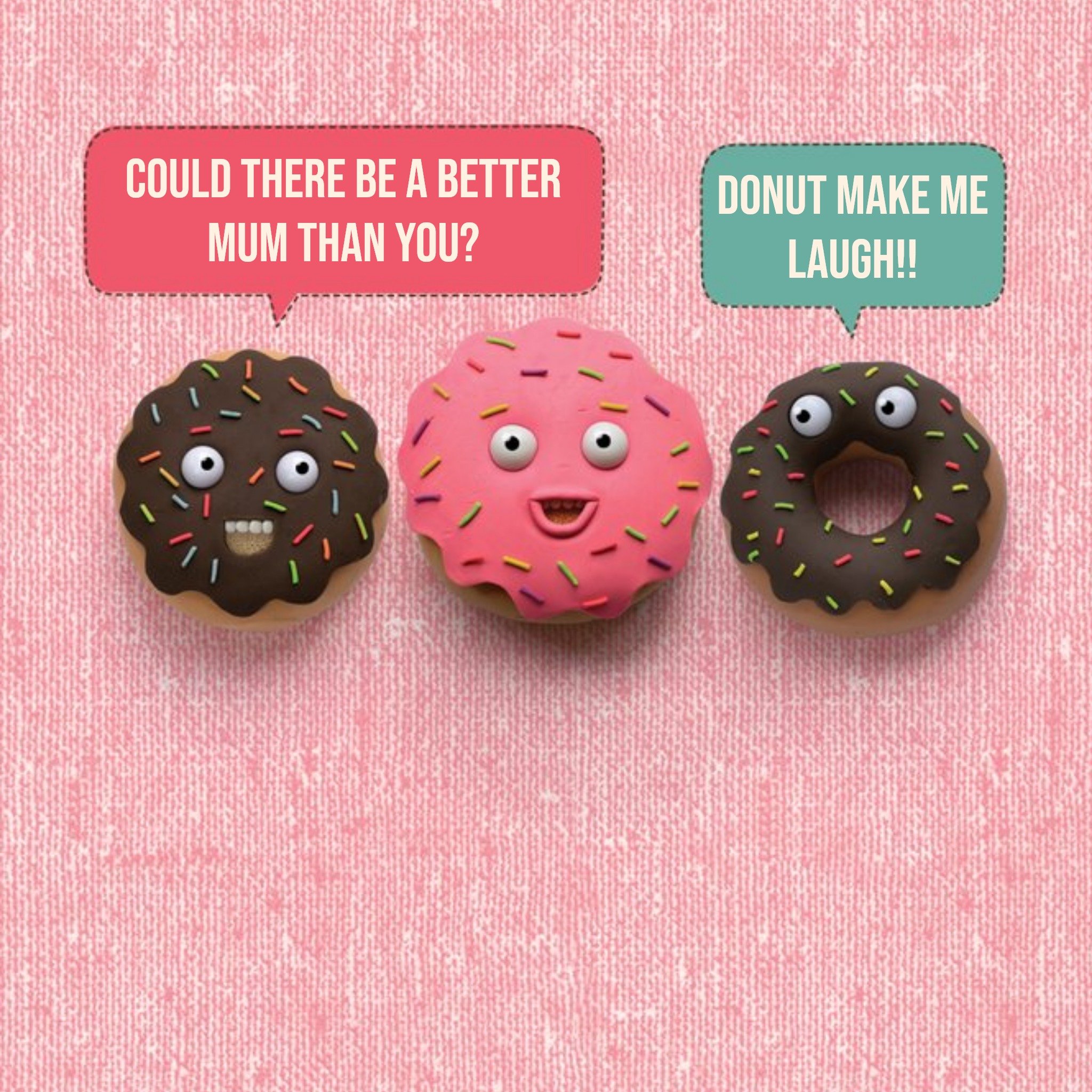 Donut And Cupcake Pun Mothers Day Card, Square