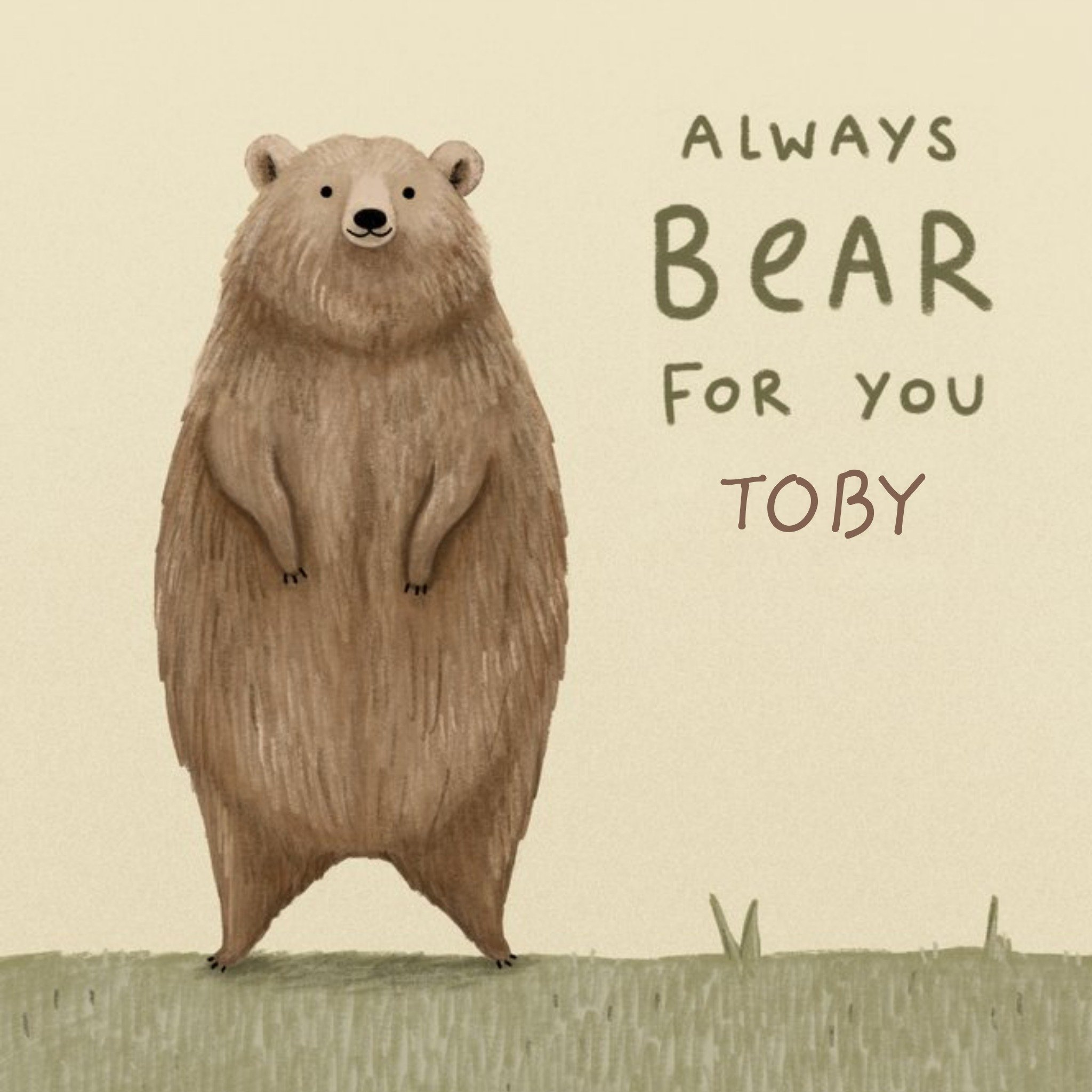 Always There For You Bear Empathy Thinking Of You Card, Square