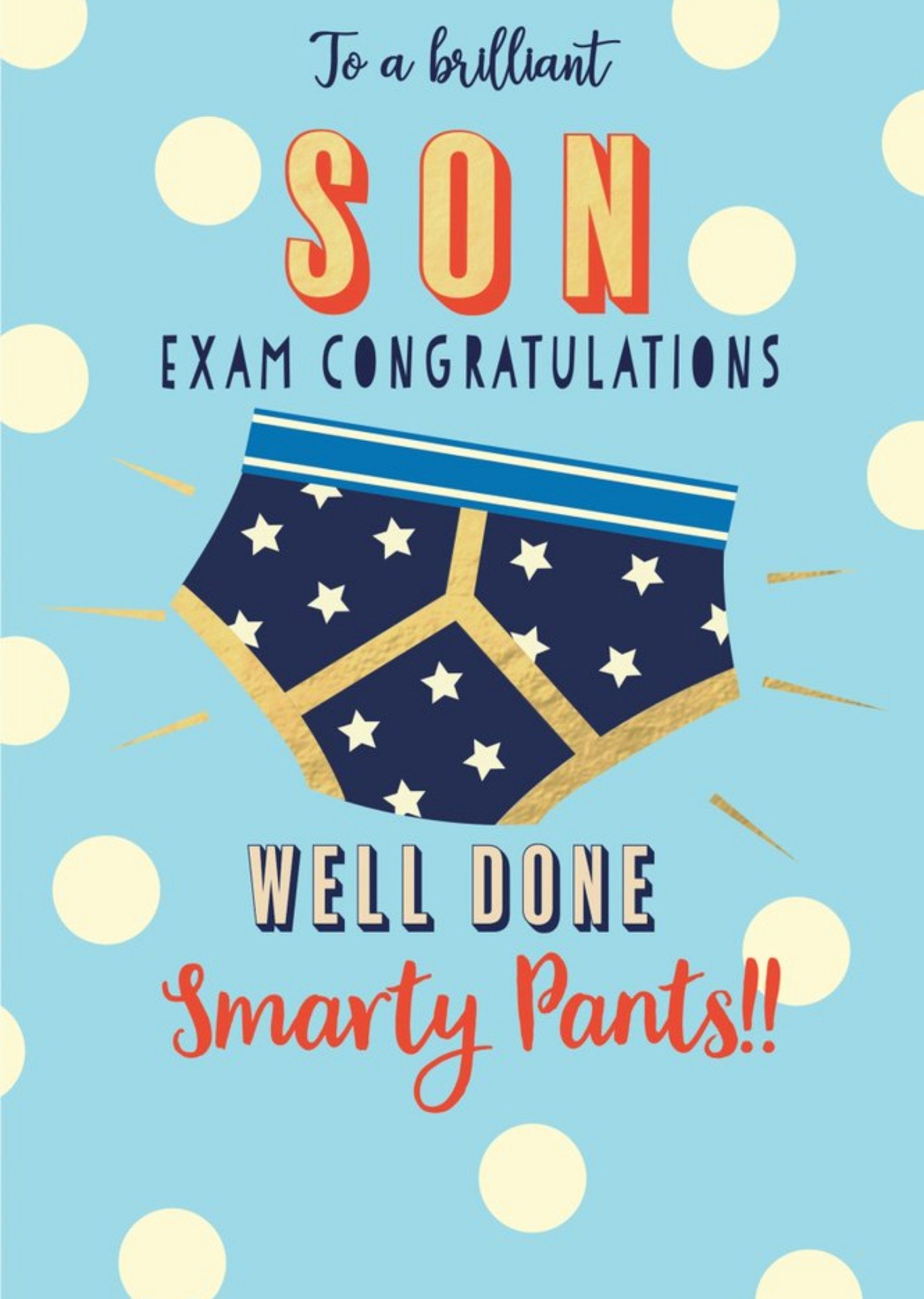 Moonpig To A Brilliant Son Exam Congratulations Well Done Smarty Pants Card, Large