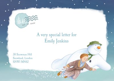 Personalised Letter From The Snowman Christmas Card