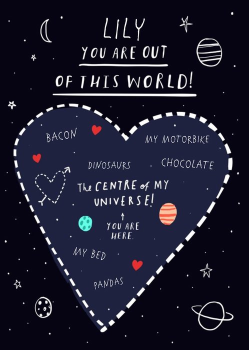 You Are Out Of This World Personalised Card