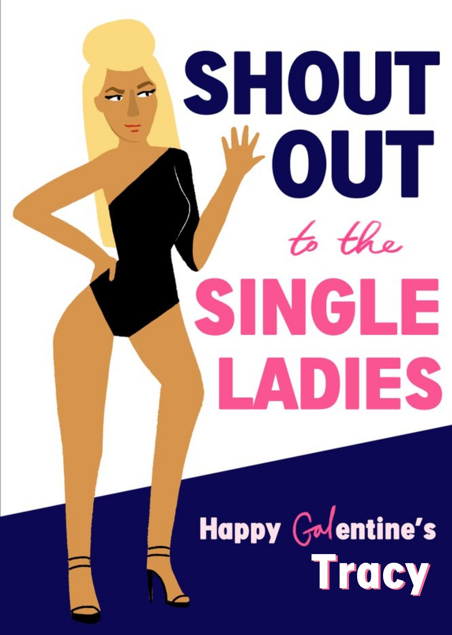 Moonpig Beyonce Single Ladies Themed Galentine Valentines Day Card, Large