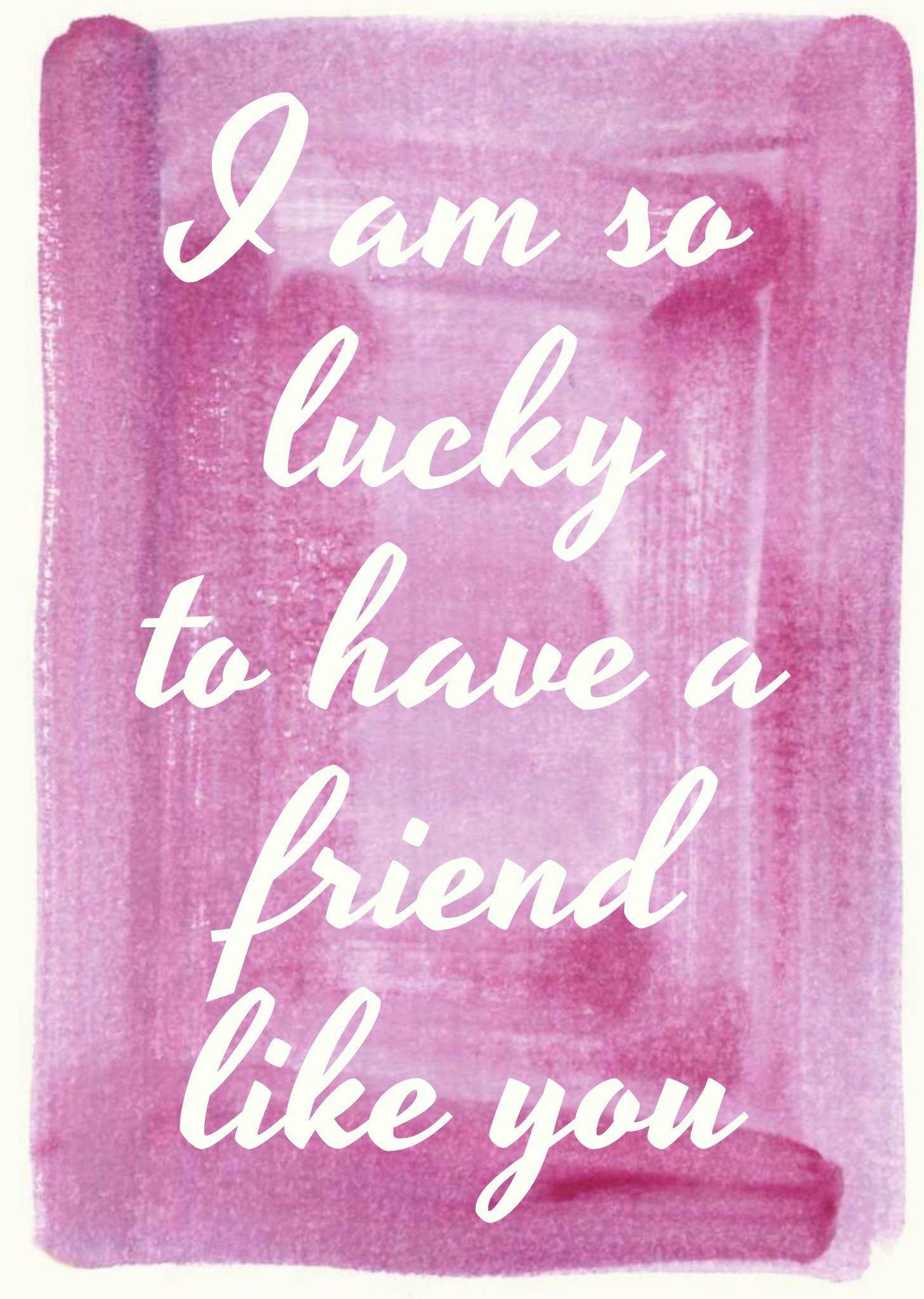 Cream And Rose I Am So Lucky Personalised Friendship Card Ecard