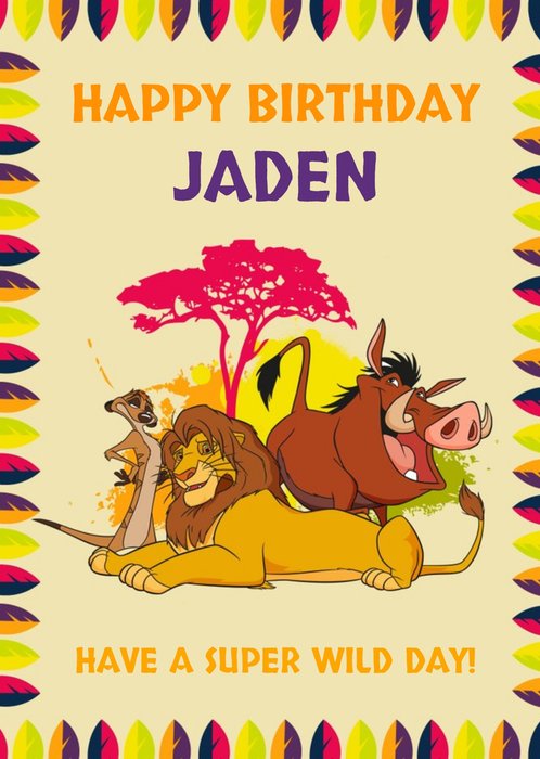 Disney Lion King Happy Birthday Card - Have a Super wild day!