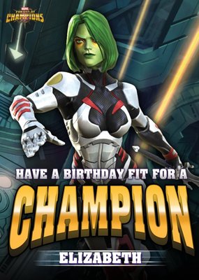 Marvel Contest Of Champions Gamora Birthday Card