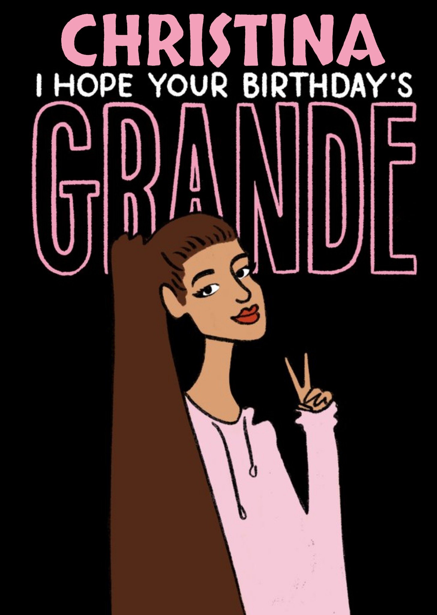 Moonpig Funny Ariana Grande Birthday Card, Large