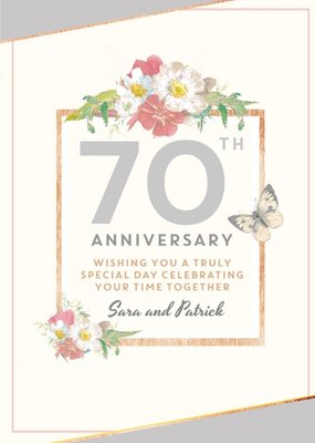 Traditional 70th Anniversary card, Wishing you a truly Special Day