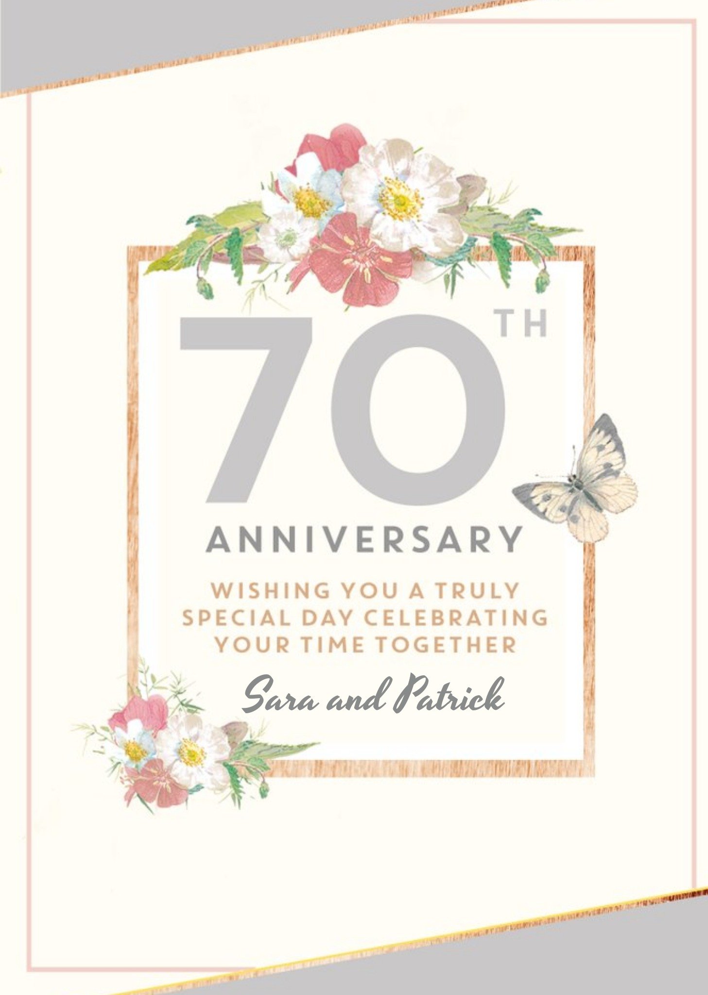 Edwardian Lady Traditional 70th Anniversary Card, Wishing You A Truly Special Day, Large