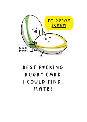 Funny Rude Rugby Birthday Card