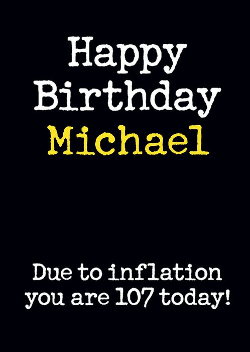 107 Today Funny Inflation Birthday Card
