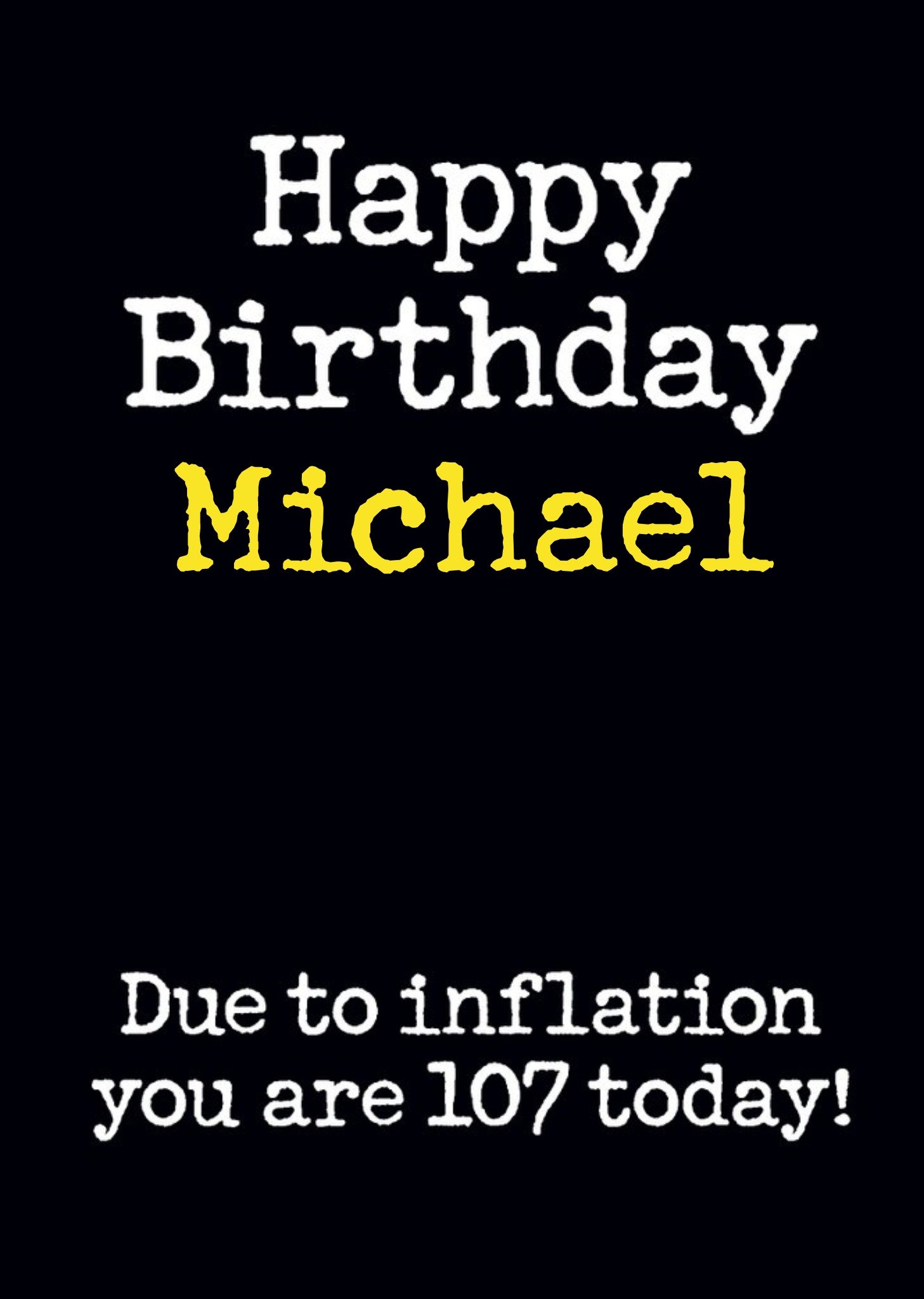 Moonpig 107 Today Funny Inflation Birthday Card, Large