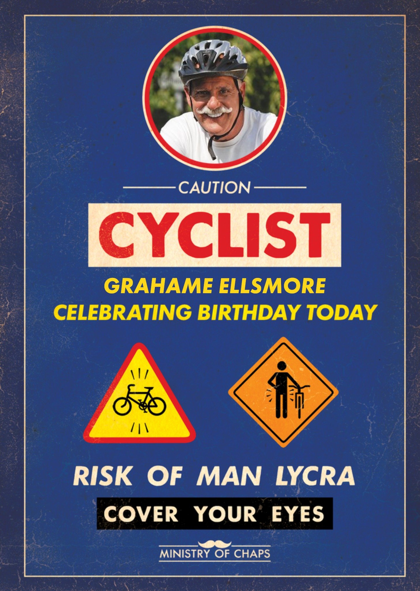 Moonpig Cycling Birthday Card - Photo Birthday Card, Large