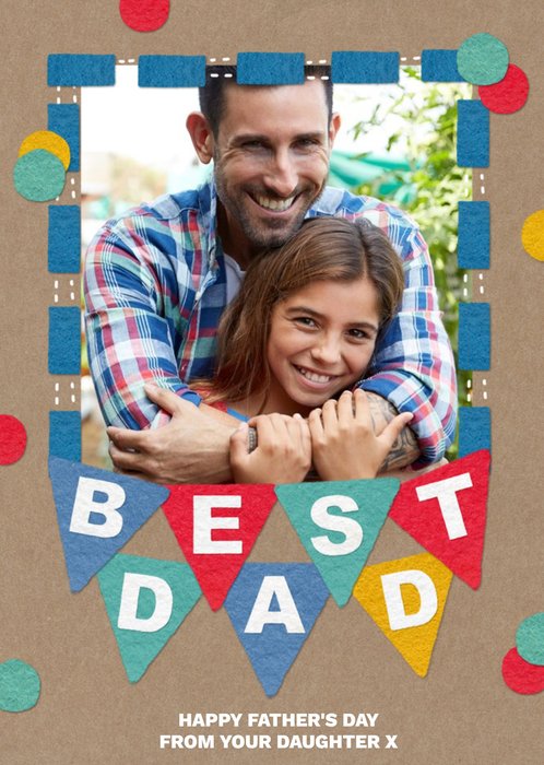 Colourful Bunting Photo Father's Day Card
