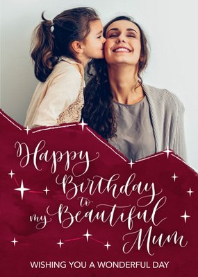 Beautiful Mum Photo Upload Birthday Card