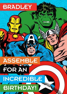 Personalised Text Avengers Assemble Birthday Card