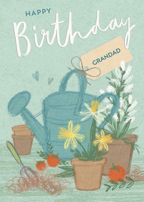 Floral- Happy Birthday card - GRANDAD