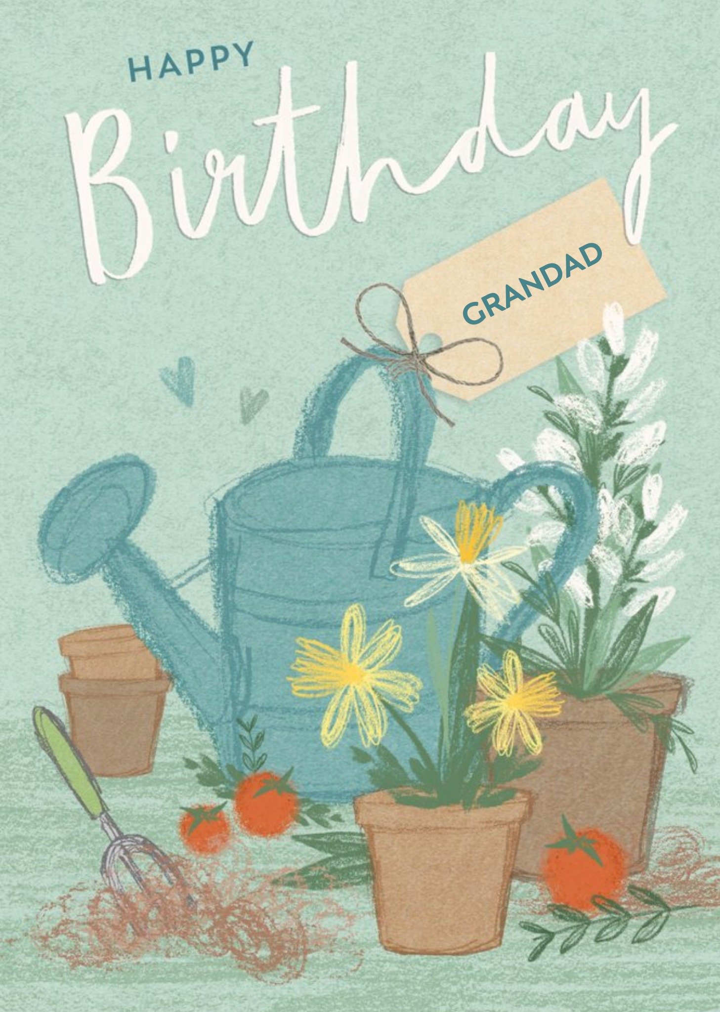Moonpig Floral- Happy Birthday Card - Grandad, Large
