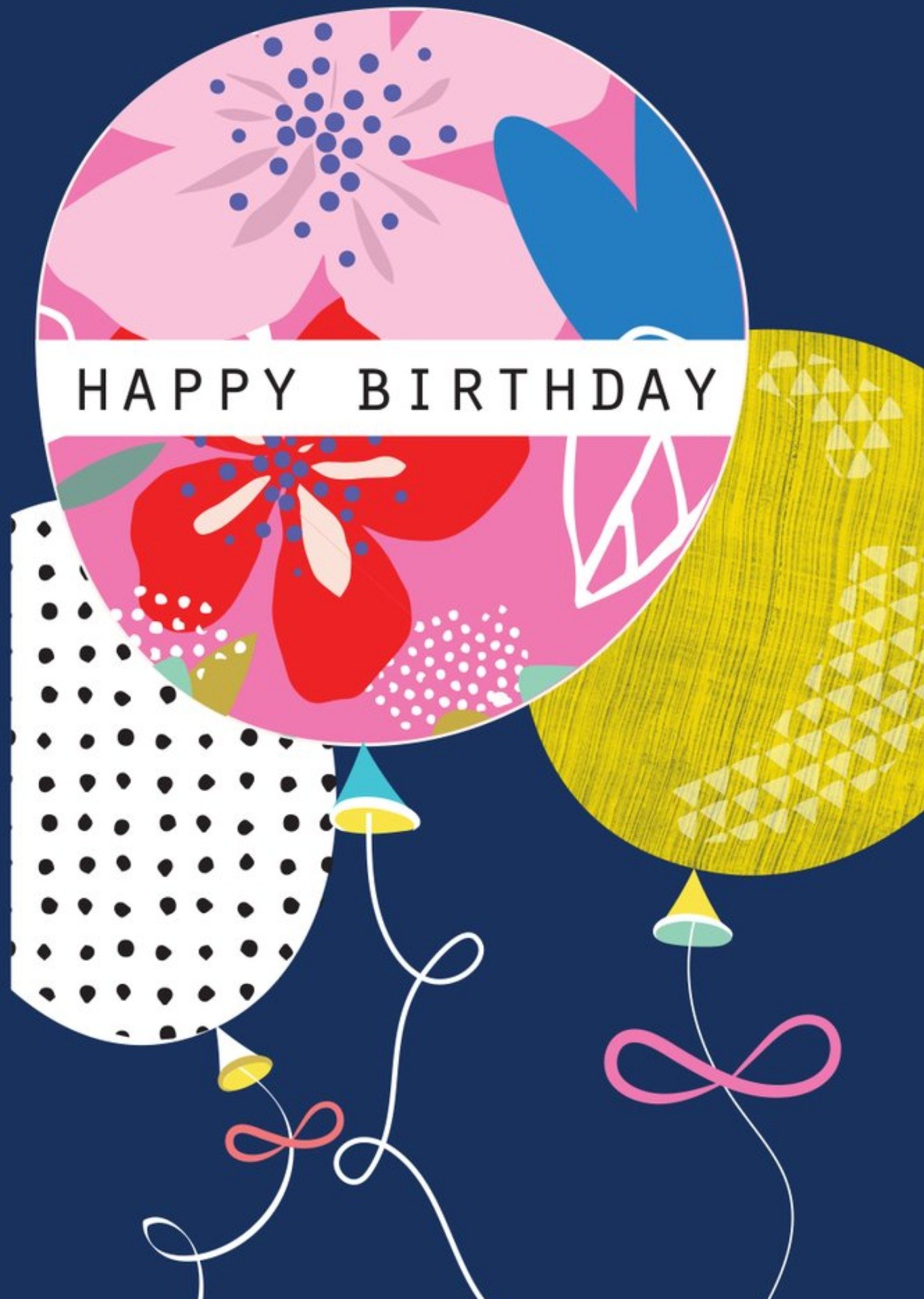Moonpig Birthday Balloons Card, Large