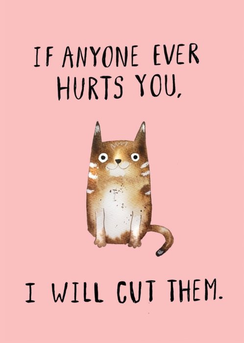 Jolly Awesome I Will Cut them Funny Cat Card