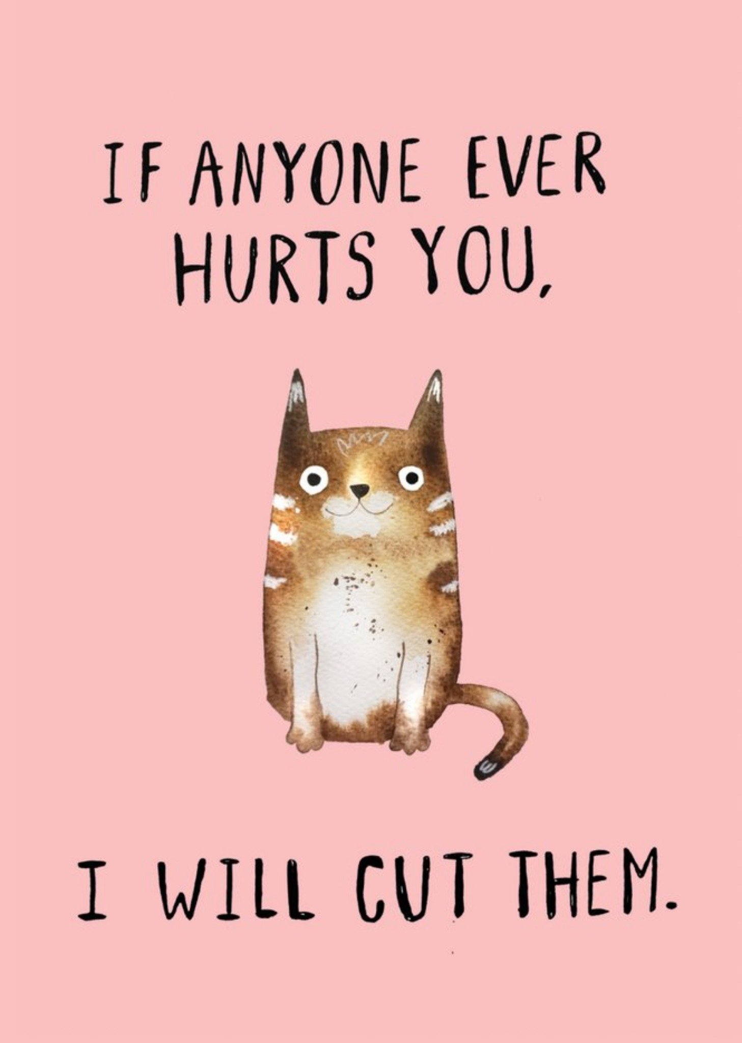 Jolly Awesome I Will Cut Them Funny Cat Card, Large