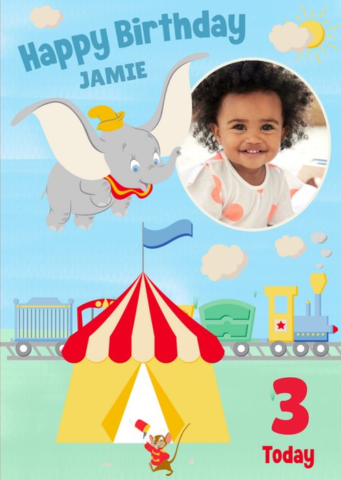 Disney Dumbo 3 Today Photo Upload Birthday Card